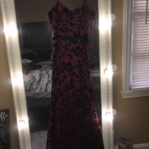 Deep red prom dress